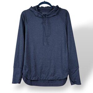 Athleta Uptempo Hoodie Womens Size S Blue Heather Hooded Pullover Sweatshirt